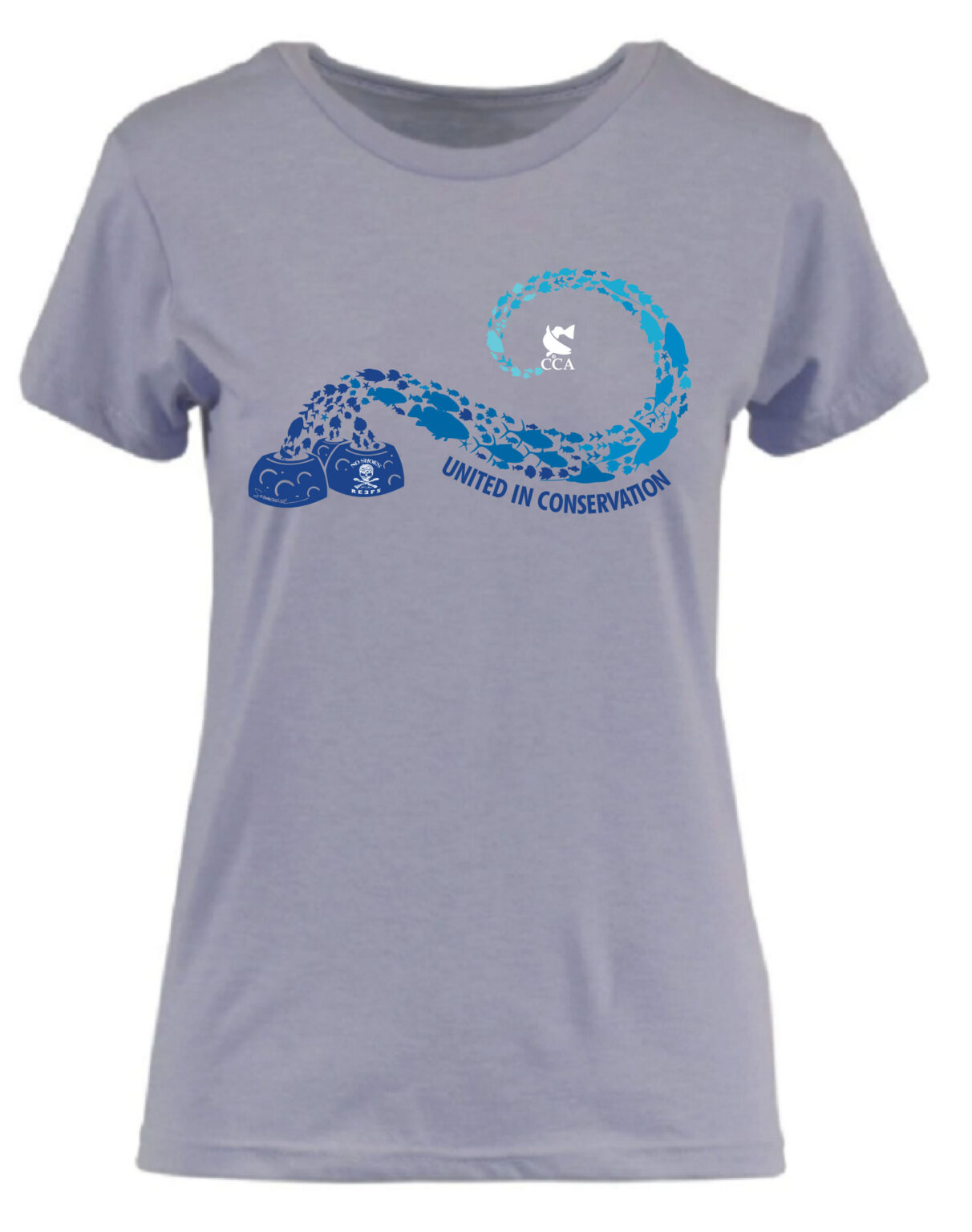 CCA/ No Shoes Reefs Womens Repreve Triblend T - Light Blue- Swirl - CCA Florida