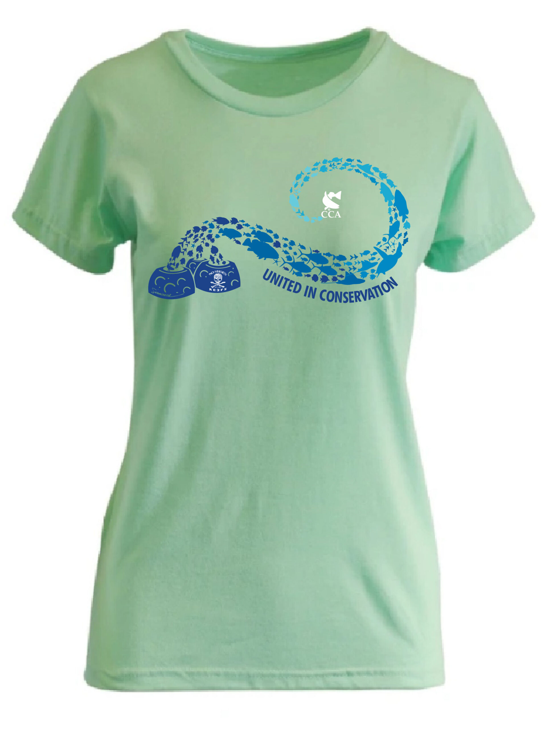 CCA/ No Shoes Reefs Womens Repreve Triblend T - Mint - Swirl - CCA Florida