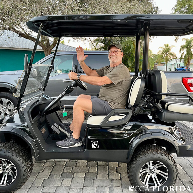 2021 Golf Cart Winner Steve Levin from Palm Beach