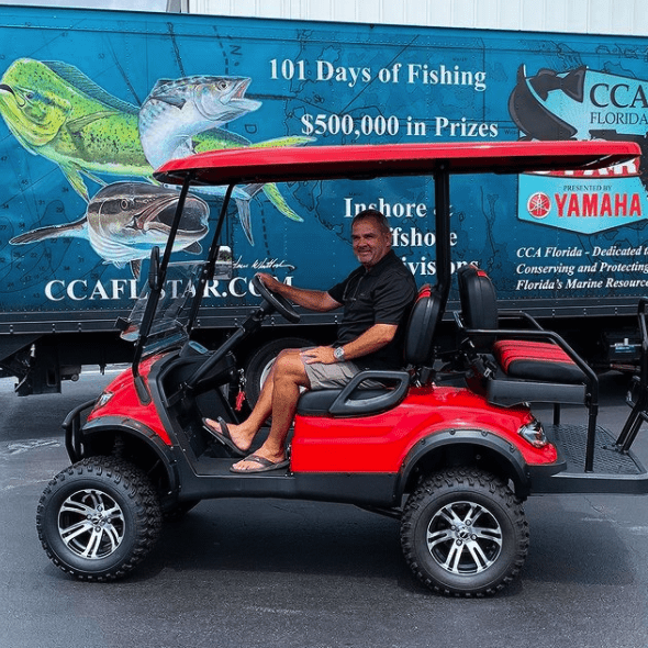 2021 Golf Cart Raffle Winner Pete Osman from Melbourne